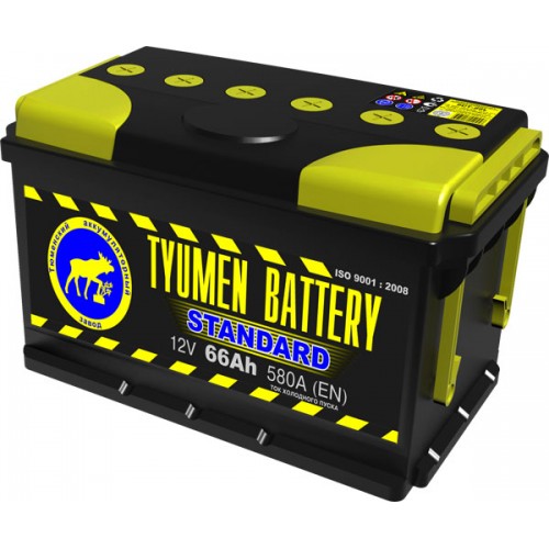 Аккумулятор автомобильный TYUMEN BATTERY STANDARD 66 А/ч 610 А обр. пол. низкий Евро авто (278x175x175)